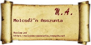 Molcsán Asszunta névjegykártya